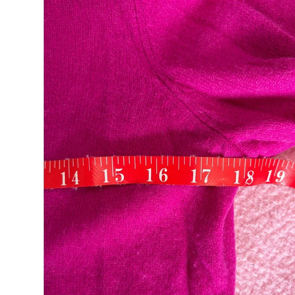 Charter Club Luxury 100% Cashmere Crewneck Sweater Magenta Pink Womens Medium